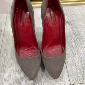 Cesar Paciotti gray suede platform pumps